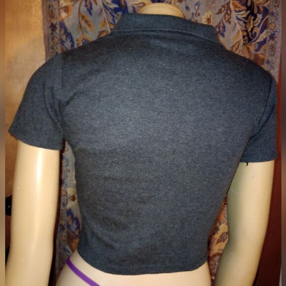 Fifth Parallel Threads gray short sleeve crop top size small - Picture 2 of 7